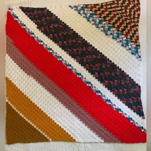 Midcentury Modern Crochet Throw‎ Blanket